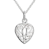 Filigree Puff Heart Pendant